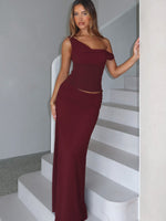 White Fox Unavailable Energy Maxi Dress Burgundy