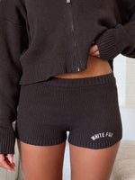 White Fox Floating By Knit Shorts Chocolate