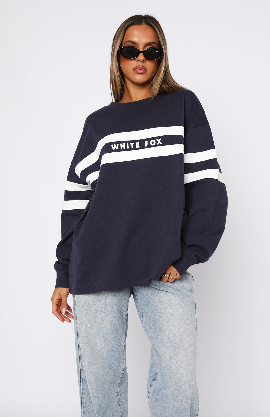White Fox You're My Inspiration Long Sleeve Tee Navy