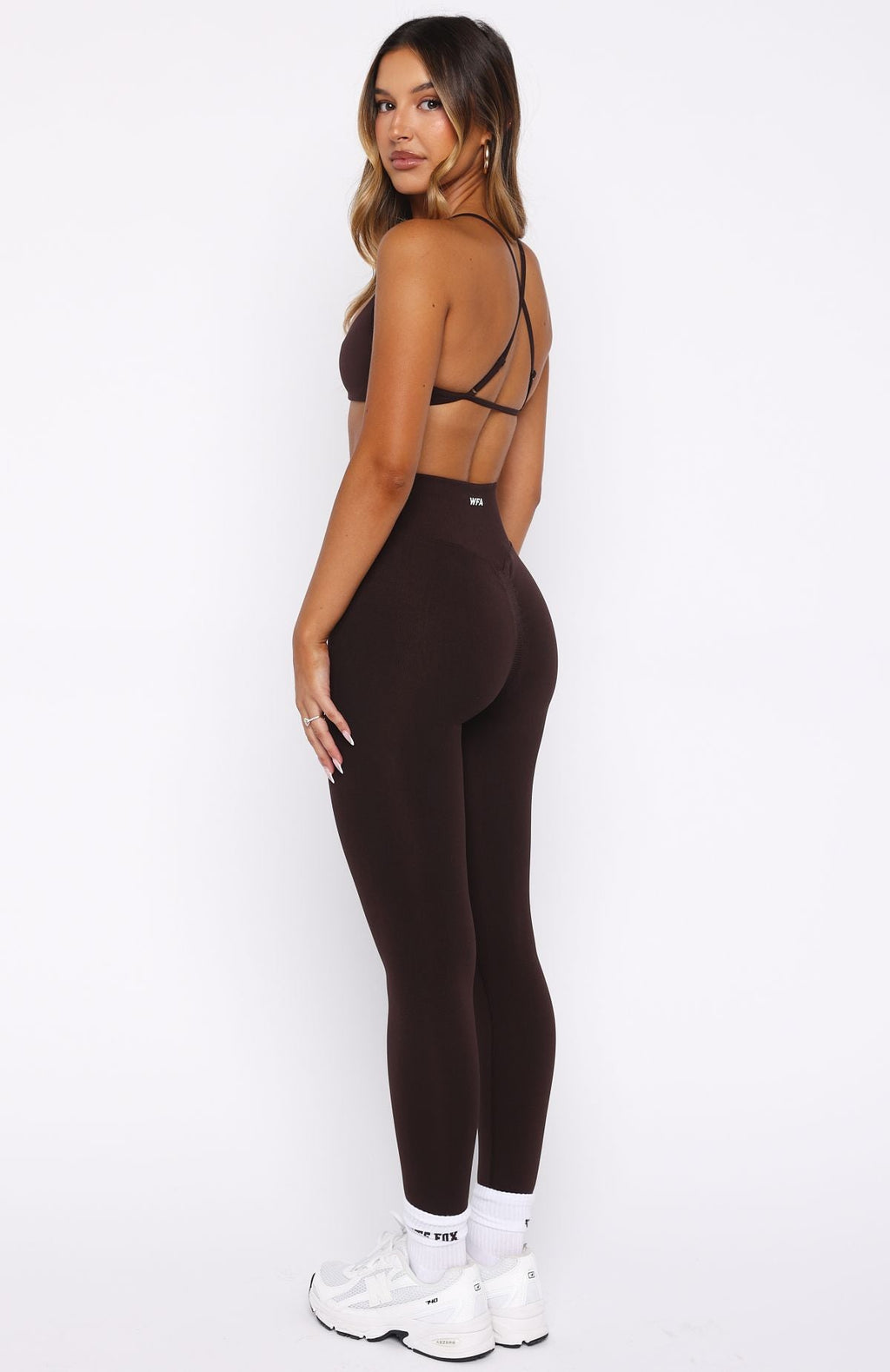 White Fox Charge Seamless Leggings Dark Chocolate