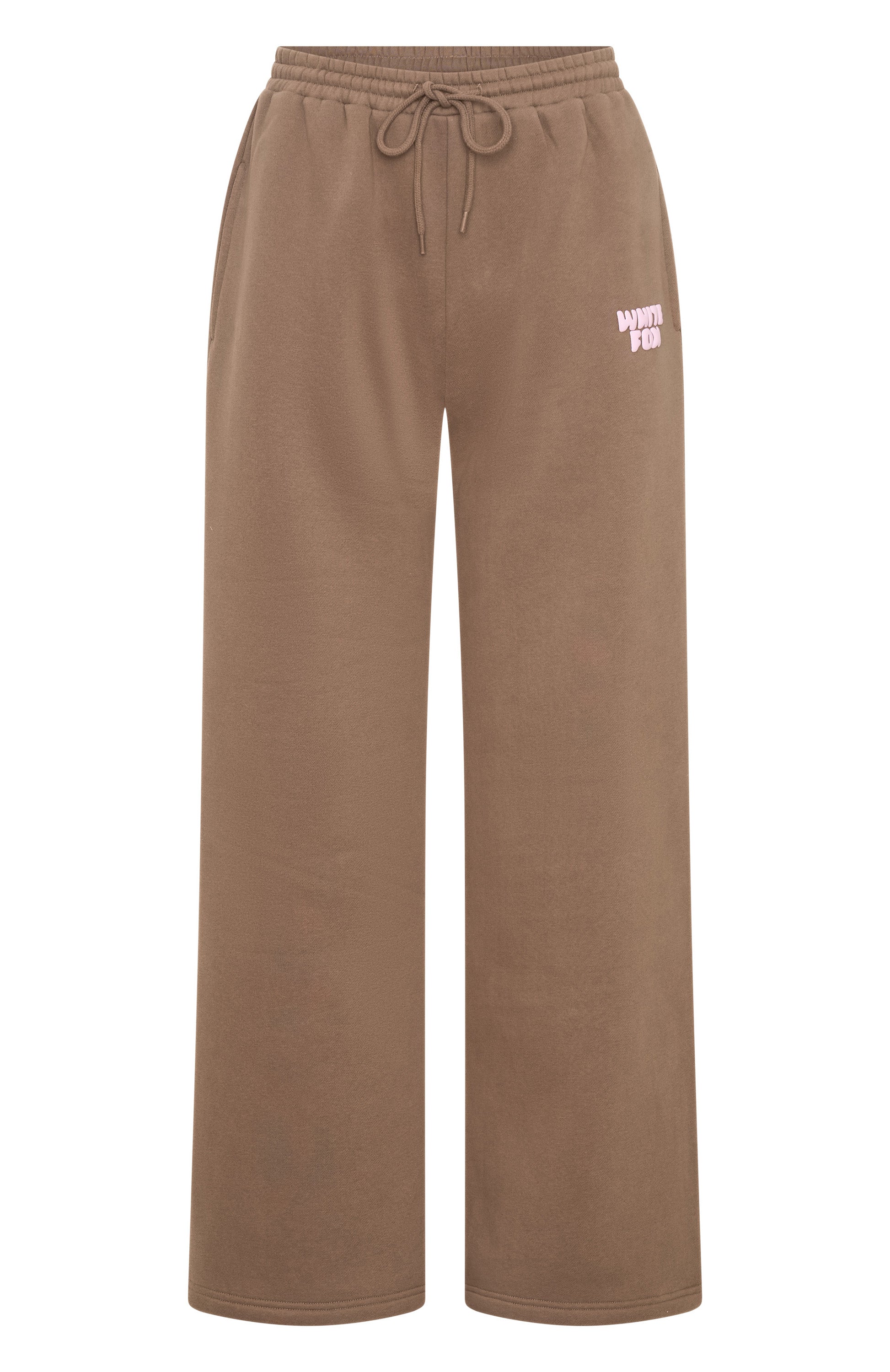 White Fox 11th Street City Girl At Heart Wide Leg Sweatpants Cinnamon Bun