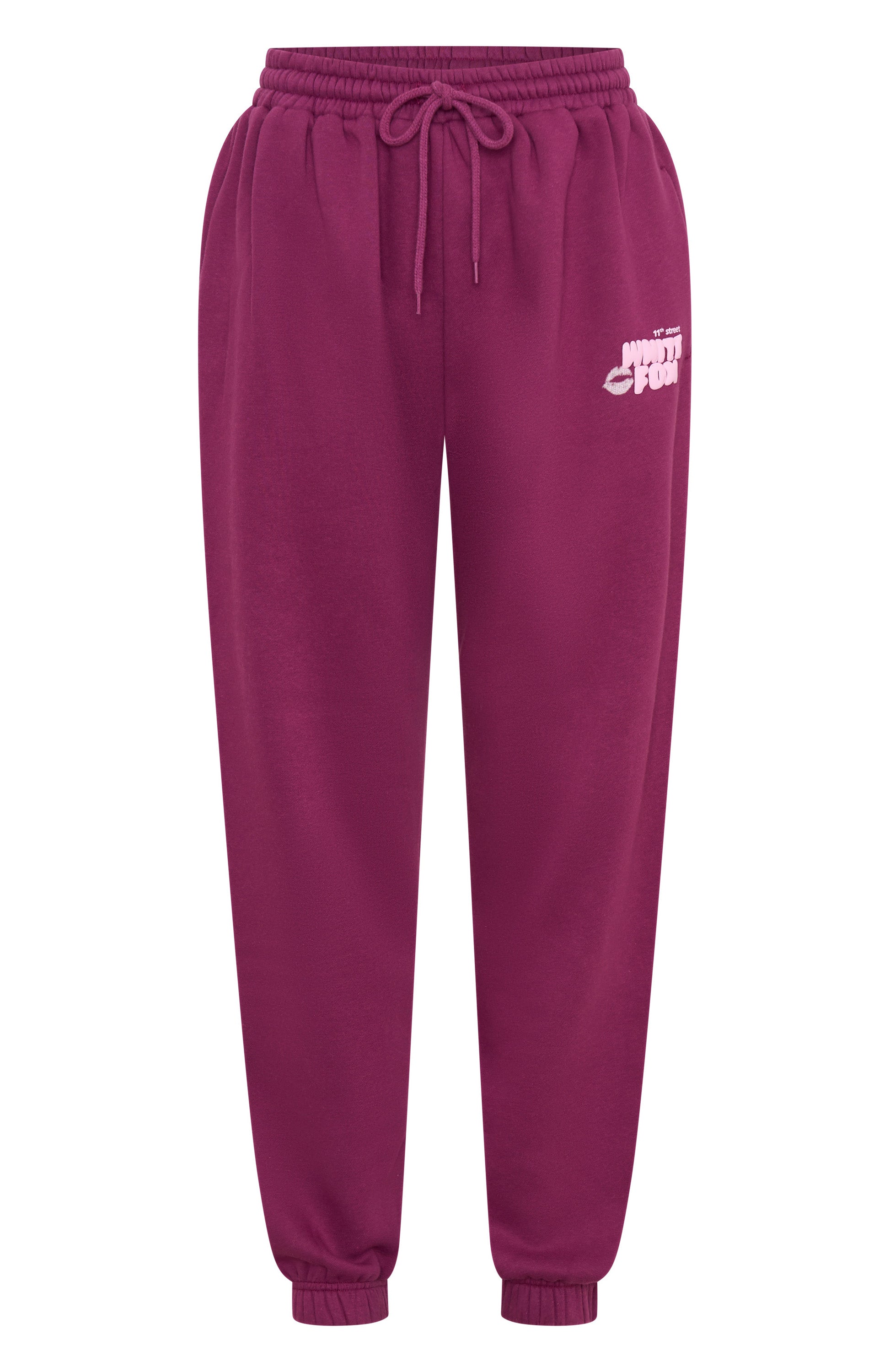 White Fox 11th Street Sweet Kisses Sweatpants Very Berry