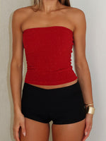 White Fox Passing By You Strapless Top Red