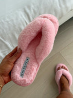 White Fox Sunnie Slippers Baby Pink