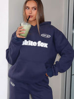 White Fox Ready To Go Oversized Hoodie Navy