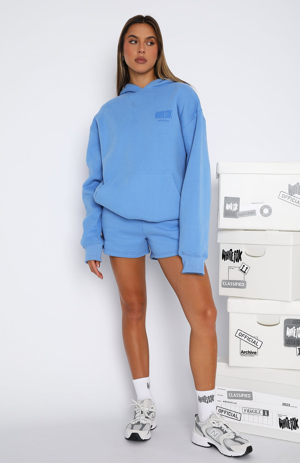 White Fox Archive 6.0 Oversized Hoodie Blueberry