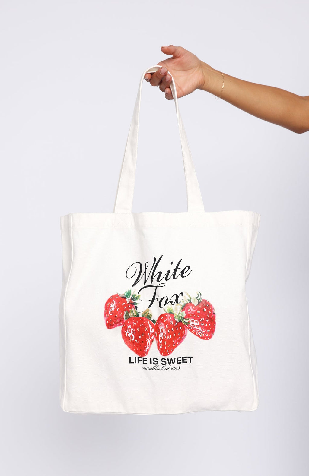 White Fox Life Is Sweet Tote Bag Off White