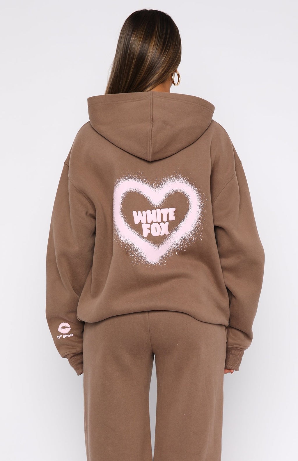 White Fox 11th Street City Girl At Heart Oversized Hoodie Cinnamon Bun