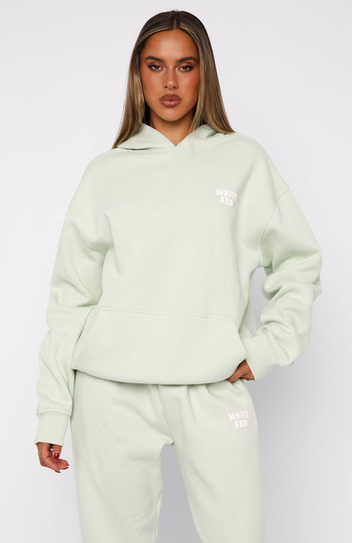 White Fox 11th Street Keeping It Real Oversized Hoodie Iced Matcha