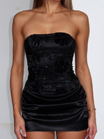 White Fox My Time Is Now Strapless Mini Dress Black