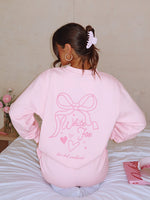 White Fox Love You Forever Oversized Sweater Pink