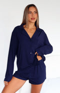 White Fox Dreamscape Long Sleeve Pyjama Set Navy