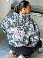 White Fox Offstage Printed Oversized Hoodie Washed Camo