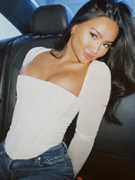 White Fox Notice Me Long Sleeve Bustier White