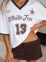 White Fox Life Goals Oversized Sports Tee White