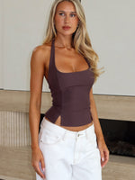 White Fox I'm Next Halter Top Chocolate