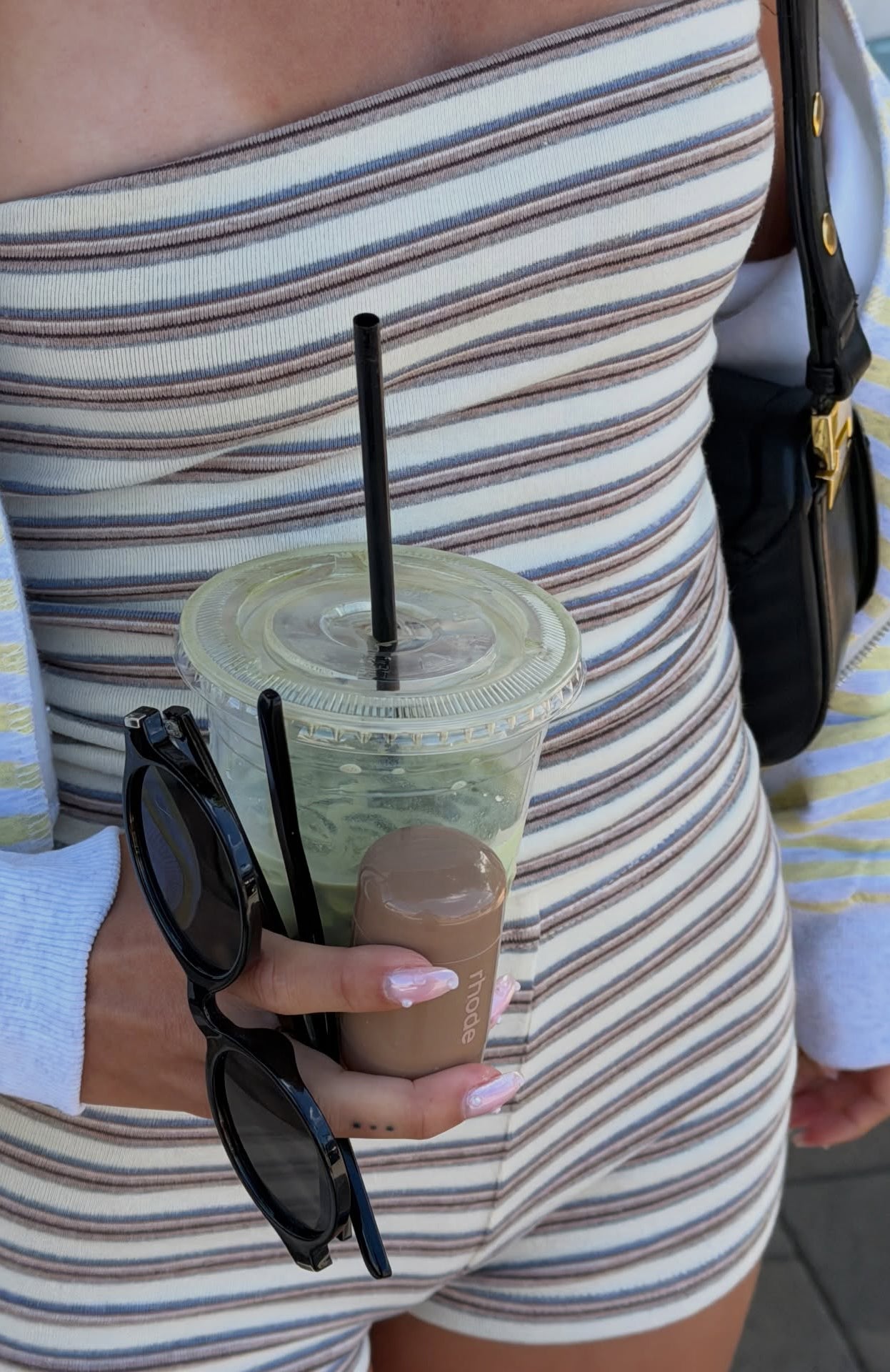 White Fox Never A Good Time Shorts Cream Stripe