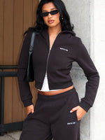White Fox Comfy And Cute Slim Zip Front Hoodie Charcoal