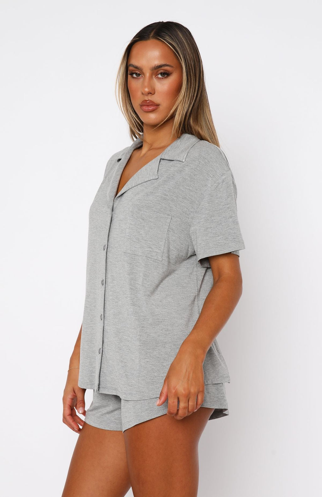 White Fox Dreamscape Pyjama Set Grey Marle