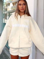 White Fox Ready To Go Zip Front Hoodie Lemon