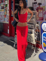 White Fox Studio 17 Lila Wide Leg Pants Red