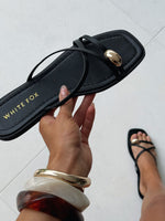 White Fox Jasper Sandals Black
