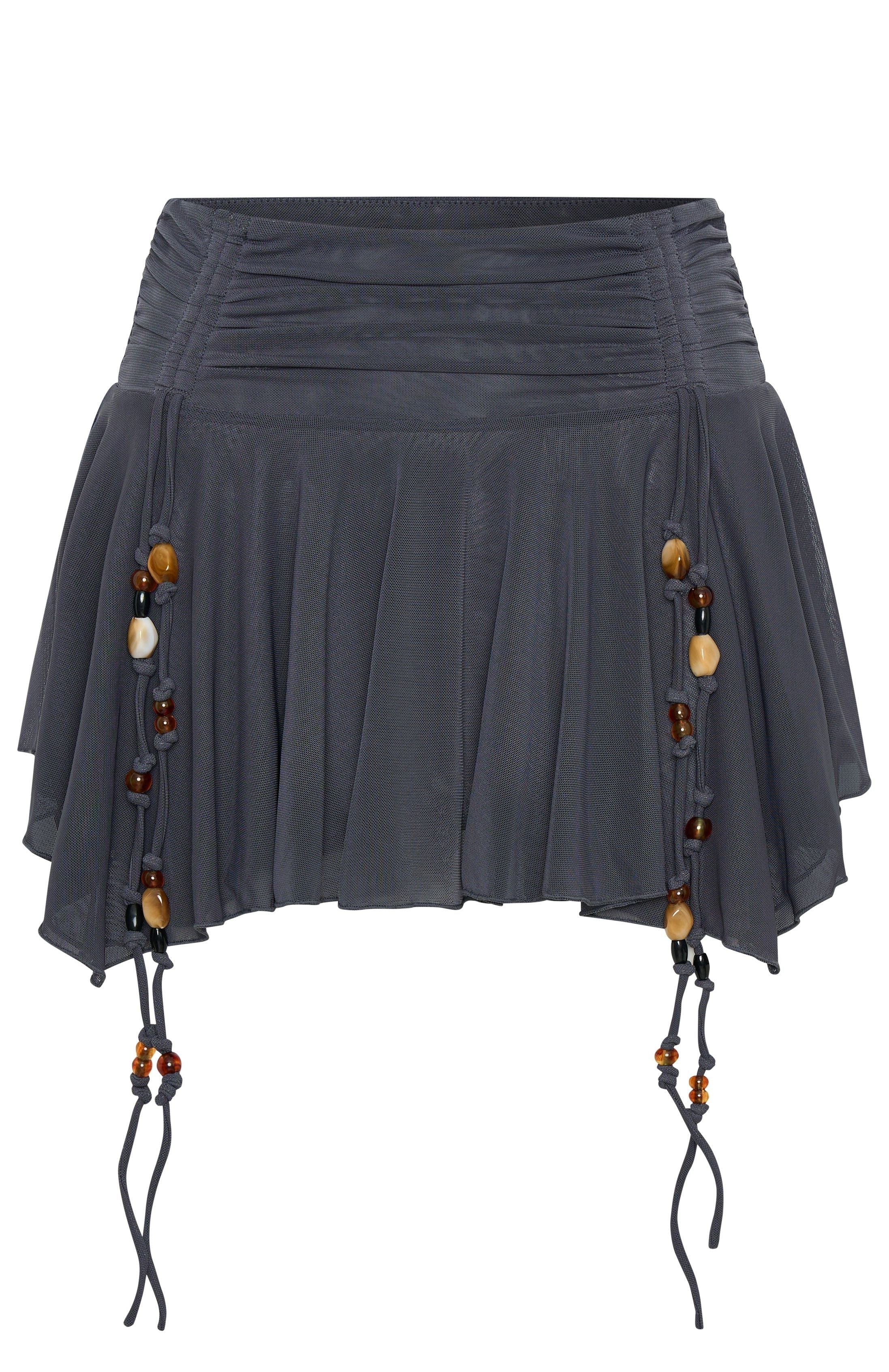 White Fox To My Heart Mini Skirt Charcoal