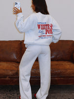 White Fox Capsule 9 Rodeo Crew Wide Leg Sweatpants Grey Marle