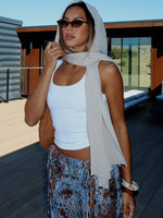 White Fox Coming Up Scarf Oat