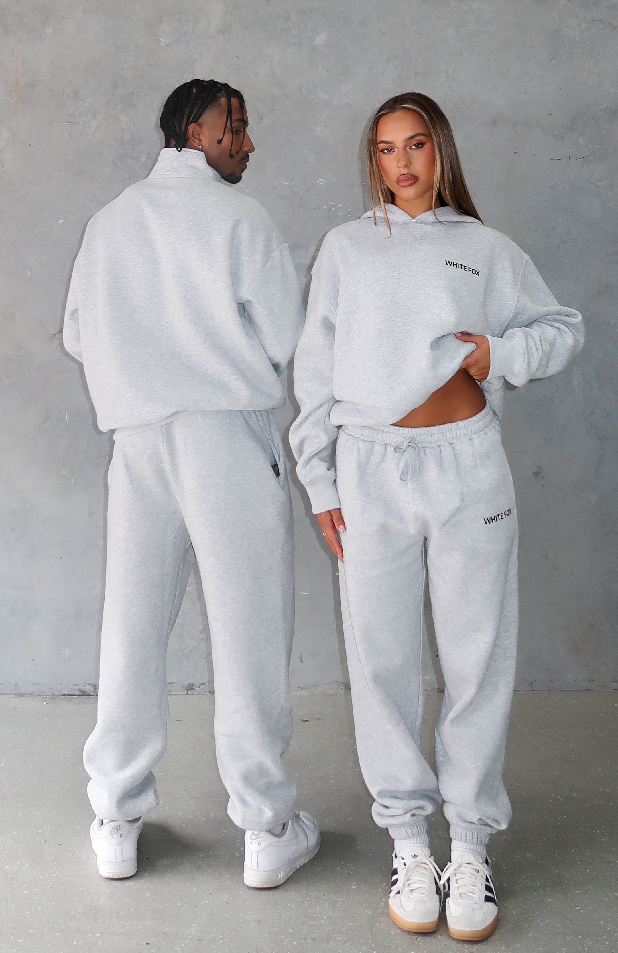 White Fox Core Classic Sweatpants Dark Grey Marle