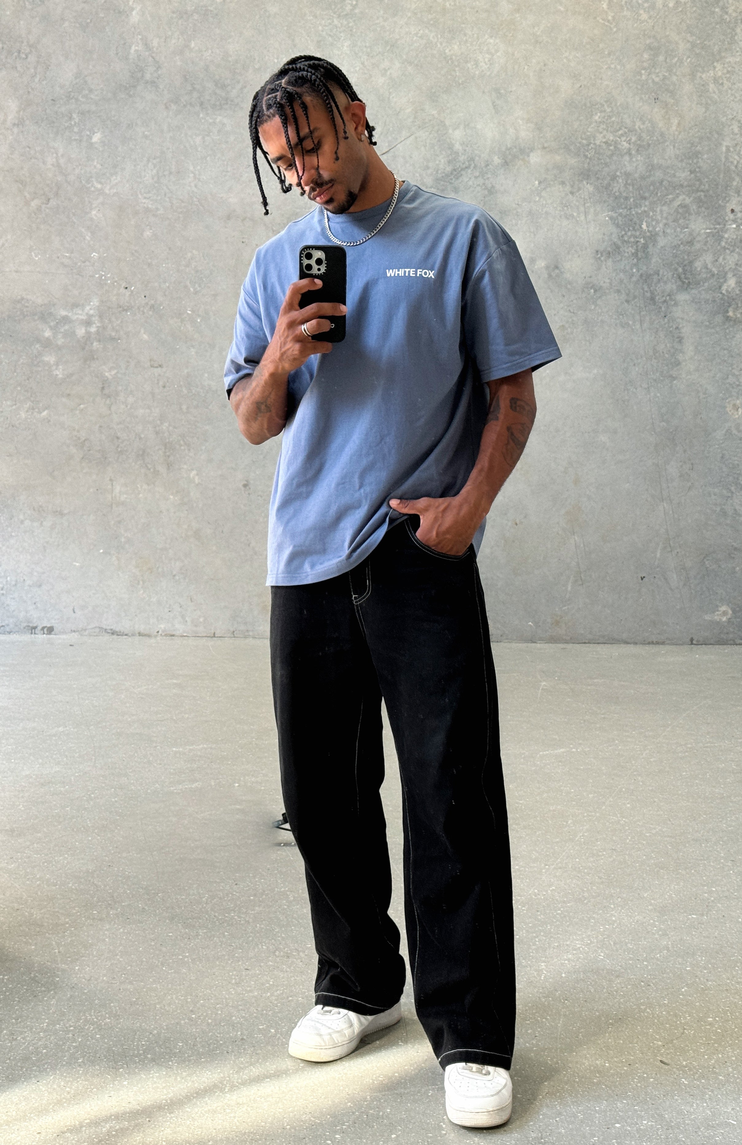 White Fox Core Classic Oversized Tee Ocean