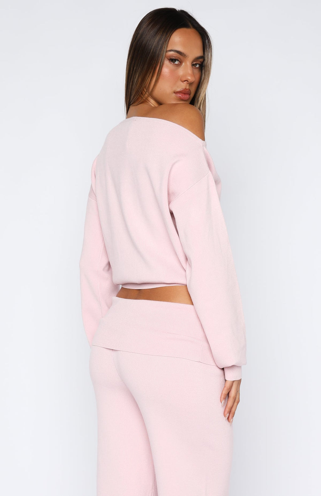 White Fox Can't Find The Words Knit Sweater Pink