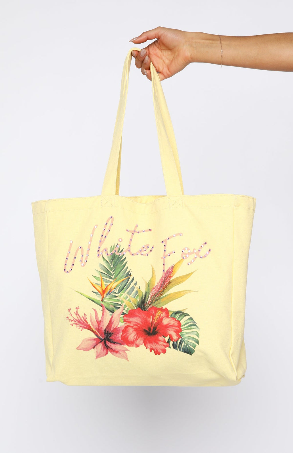 White Fox Wild Dreams Tote Bag Lemon