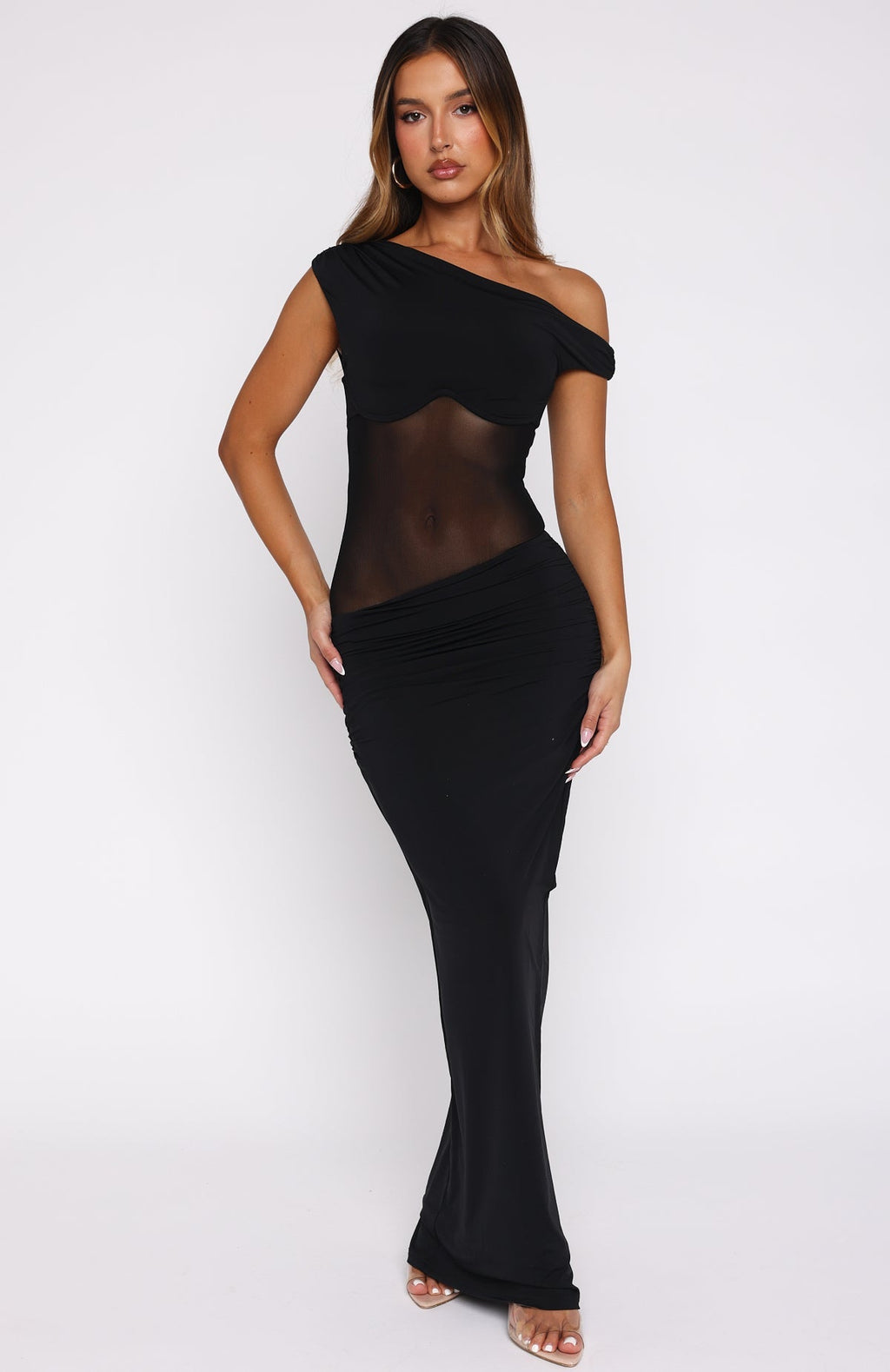 White Fox Pushing Limits Maxi Dress Black