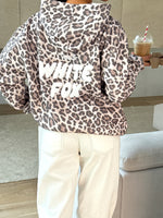 White Fox Offstage Printed Oversized Hoodie Leopard