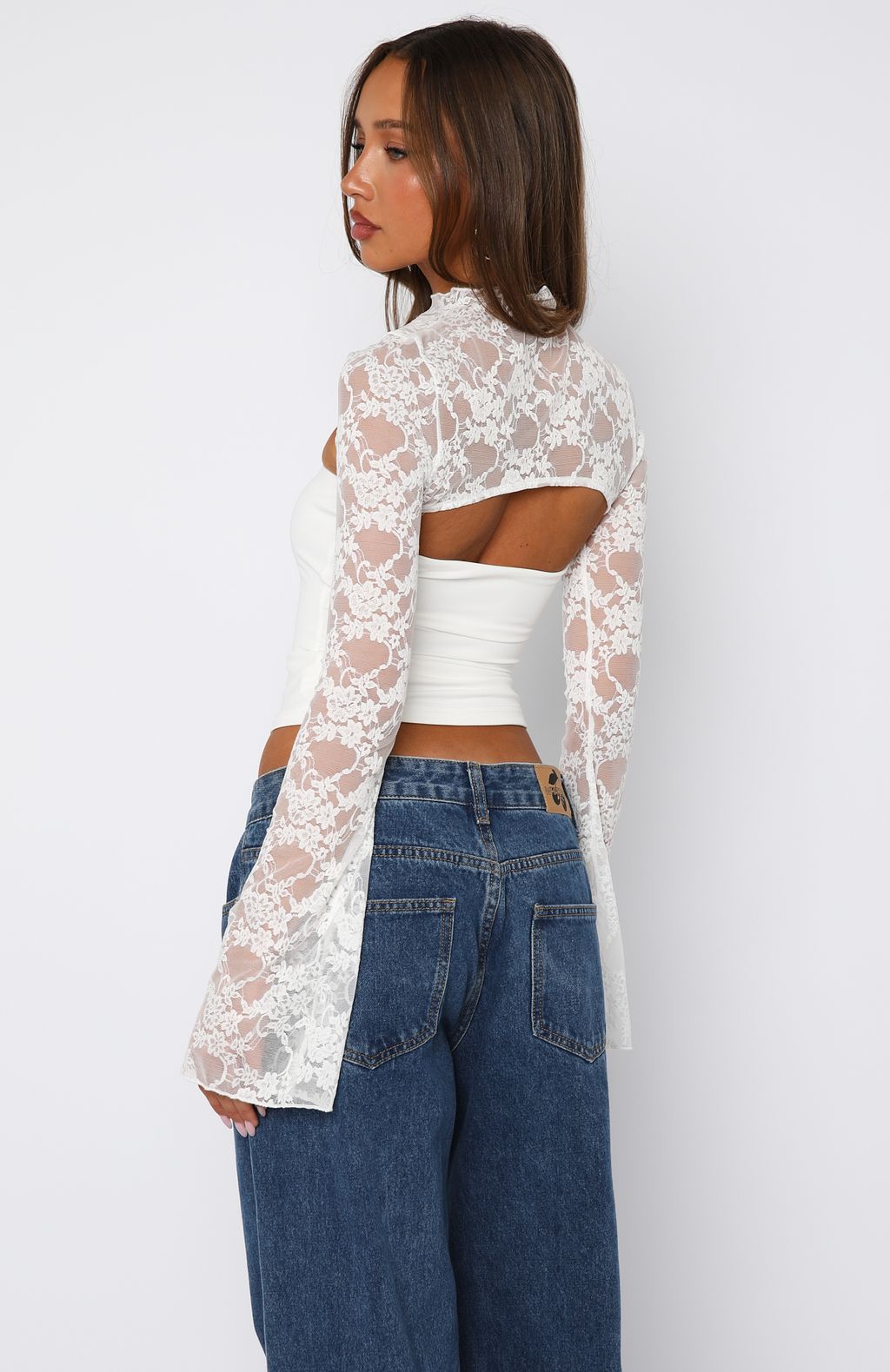 White Fox Devoted Love Long Sleeve Top White