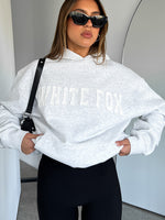White Fox Shout It Out Oversized Hoodie Grey Marle