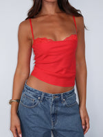 White Fox Tell Me All About It Top Red