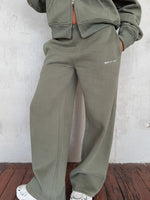 White Fox Test Drive Wide Leg Sweatpants Khaki