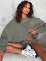 White Fox Test Drive Oversized Sweater Khaki