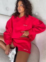 White Fox Test Drive Oversized Sweater Red