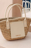 White Fox Vivienne Straw Top Handle Bag Cream