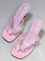 White Fox Imogen Sequin Mules Baby Pink