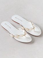 White Fox Kira Beaded Thong Sandals White