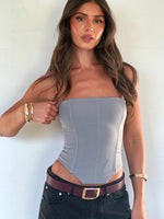 White Fox Let It Go Strapless Bustier Slate