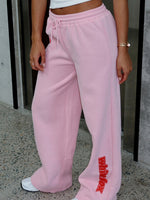 White Fox Ready To Go Wide Leg Sweatpants Pink