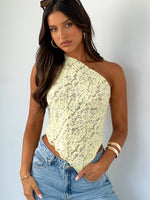 White Fox It's A Love Story Lace Top Lemon