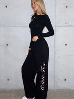 White Fox Luxurious Girl Track Pants Black