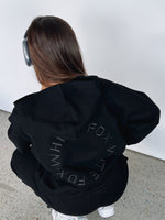 White Fox Stay Lifted Oversized Hoodie Black