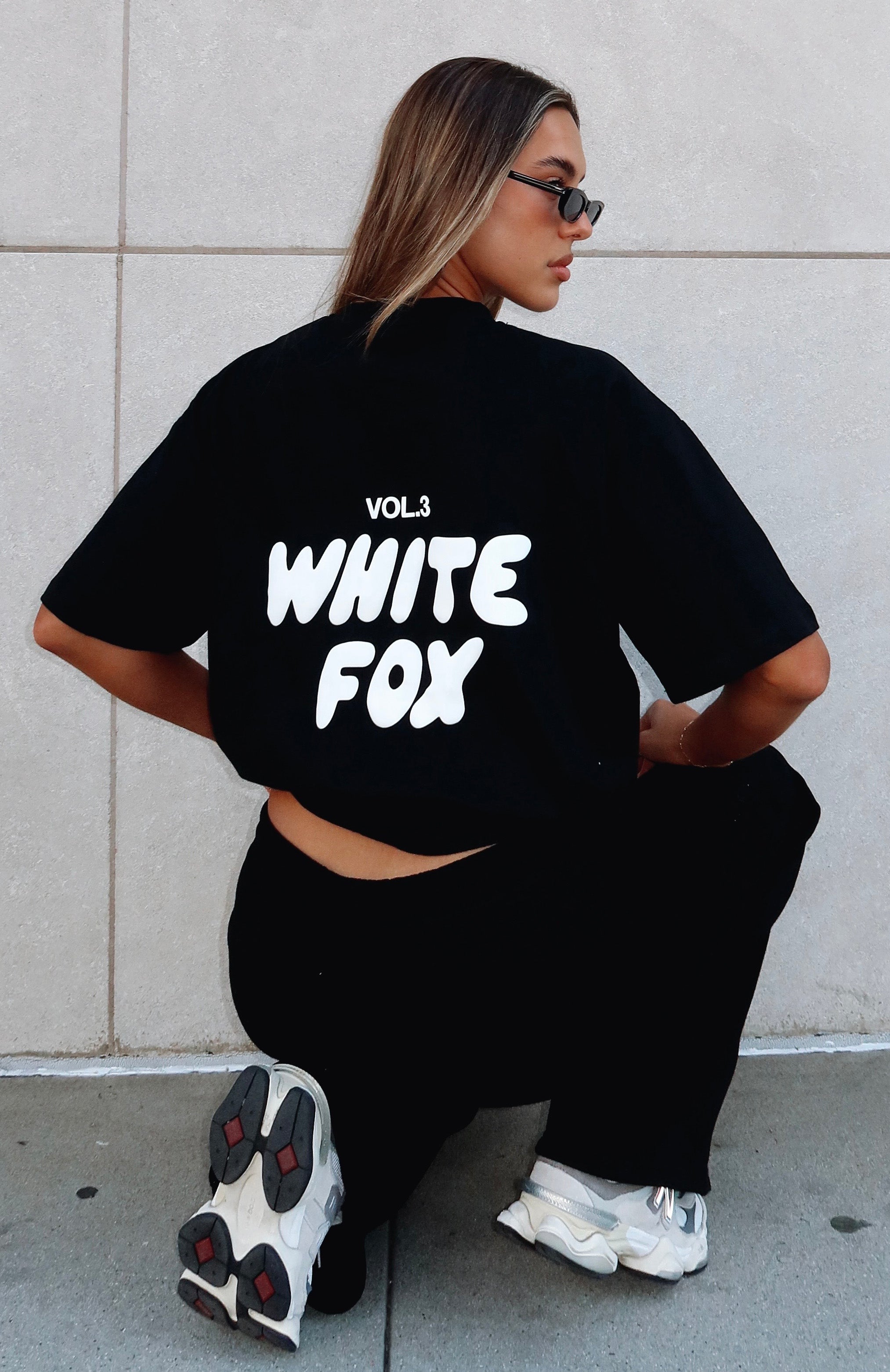White Fox Offstage Back Graphic Oversized Tee Monochrome